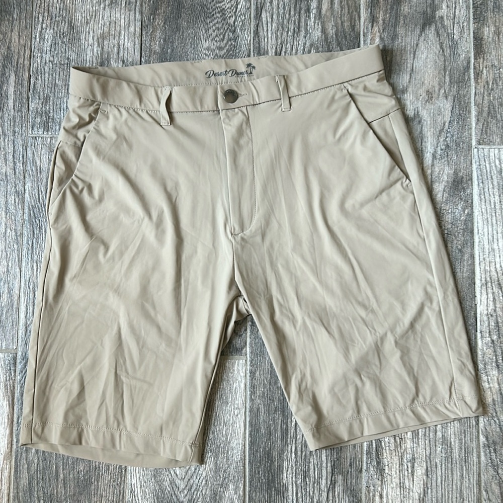 Men’s Desert Dunes Golf Shorts, Size 33, Dark Khaki, Nylon, Spandex